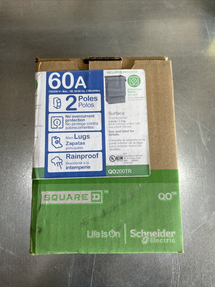 1- Square D QO200TR, 60 Amp, 240 Volt, 1PH 3W, NEMA 3R, Disconnect - NEW-B