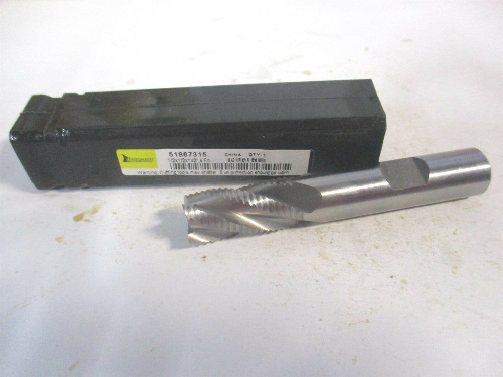 (724-2113) 1/2" x 1" x 1/2" x 3" OAL Cobalt 4 Flute Roughing Square End Mill