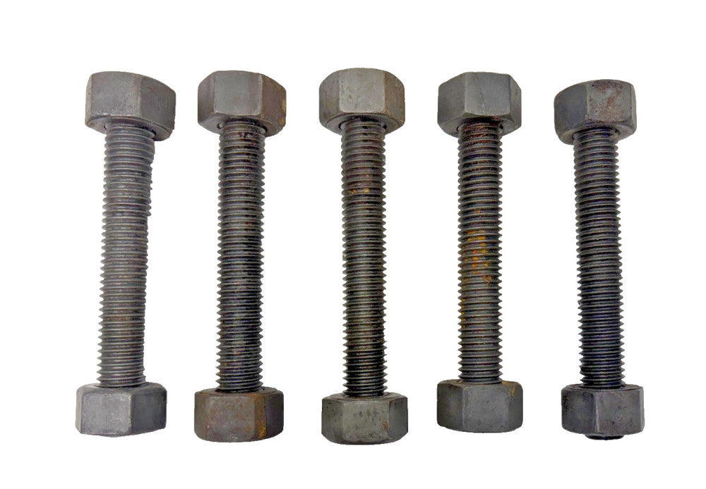 5/8"-11 STUDS WITH TWO HEX NUTS, OAL 4-3/4", GRADE B7 STUD, GRADE 2H HEX NUT
