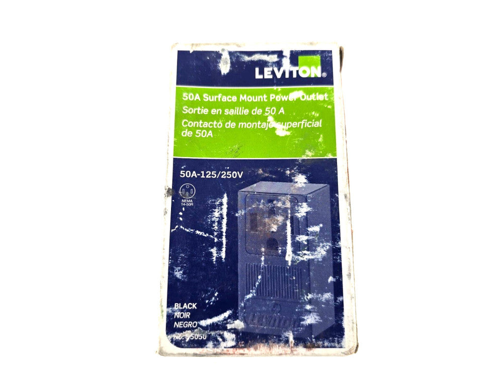 Leviton Black Range RECEPTACLE Surface Mount 10-50R 3-Wire 50A 125/250V
