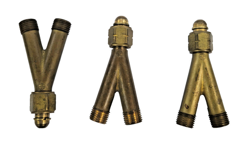 WESTERN 9/16"-18 "Y" CONNECTION 101 312-101 *LOT OF 3* BRASS FOR OXYGEN GAS