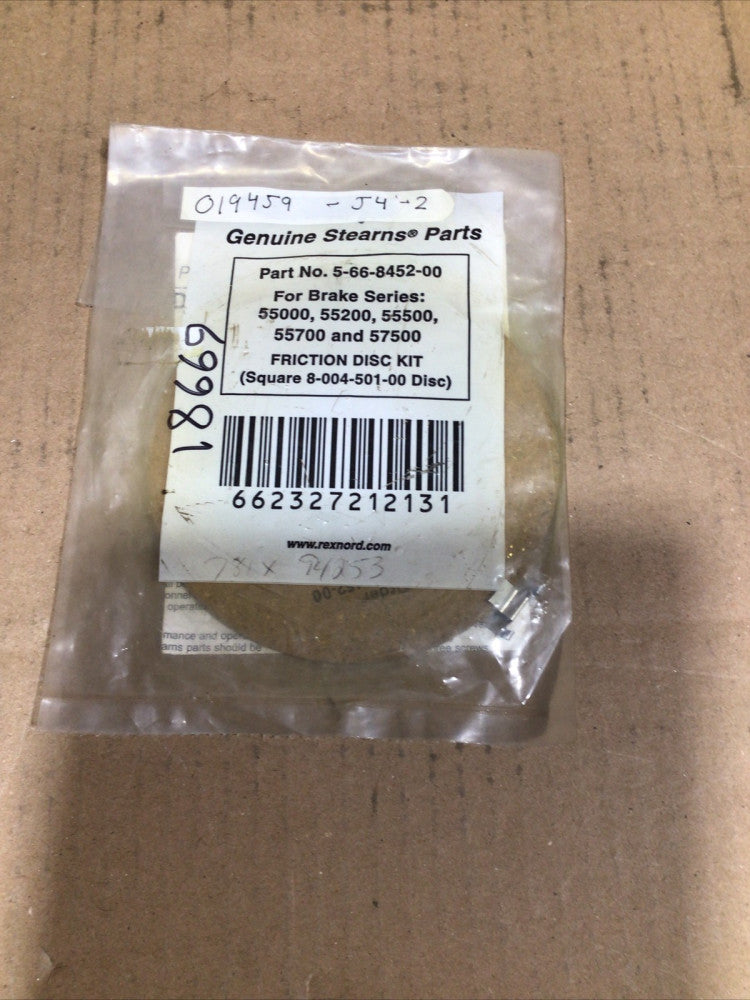 Stearns 5-66-8452-00 Brake Replacement Part Disk Kit NOS