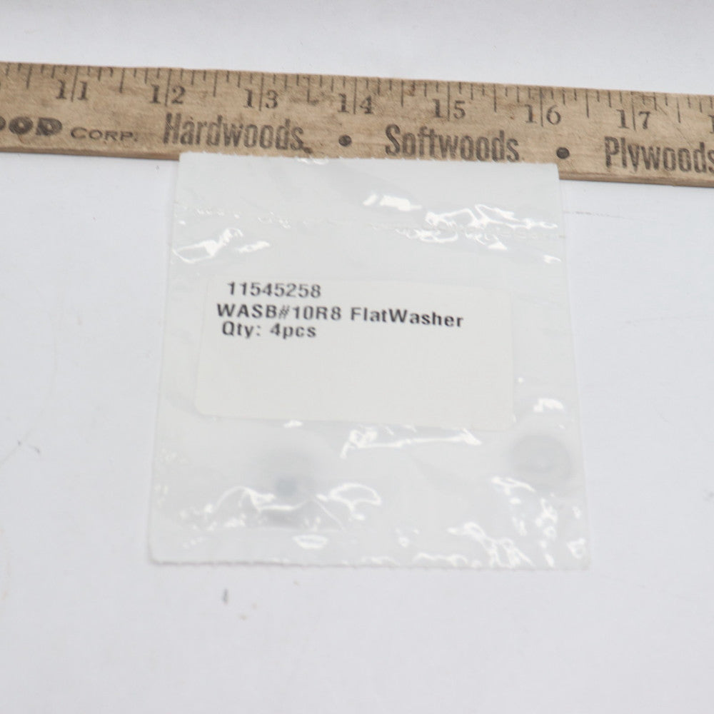 (4-Pk) Flat Washer Stainless Steel Silver #10R8 0.203"ID 11545258