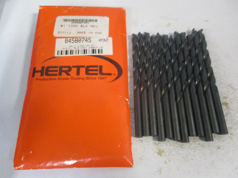 (84580745) #1 x 2-5/8" x 3-7/8" 135° High Speed Steel Jobber Drill - Pack of 12