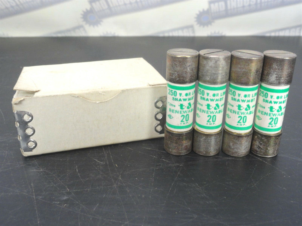 (Lot of 4) Shawmut - RF 20 Renewable Fuse / 250V, 20 Amp (NEW in Box)