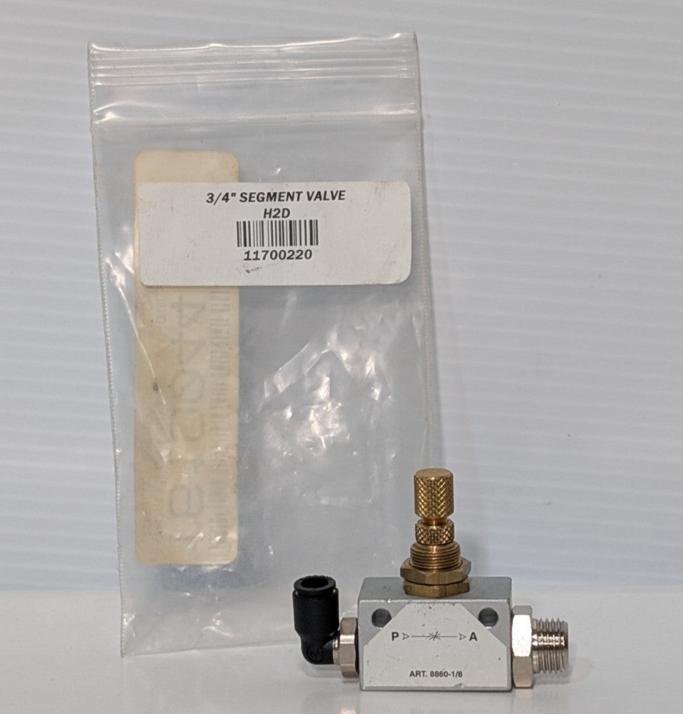 M & M International BPG206L 3/4" Segment Piston Valve Pneumatic Brass, 8660-1/8