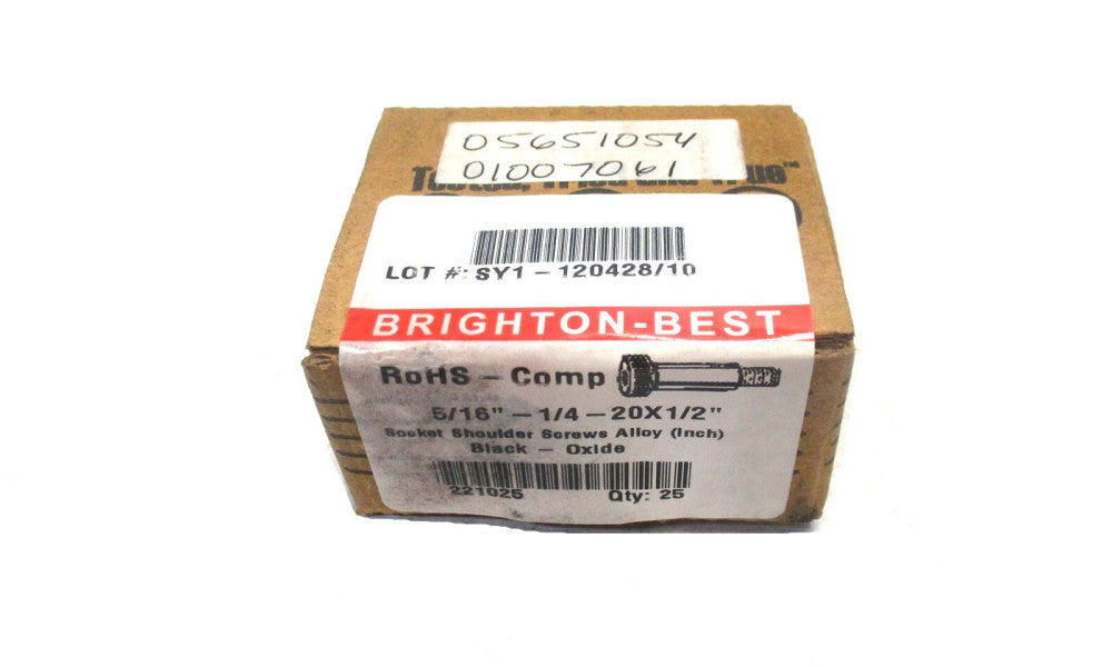 Brighton (221025) 5/16 Diam x 1/2 L 1/4-20 UNC 5/32 Hex Shoulder Screw - 25 QTY