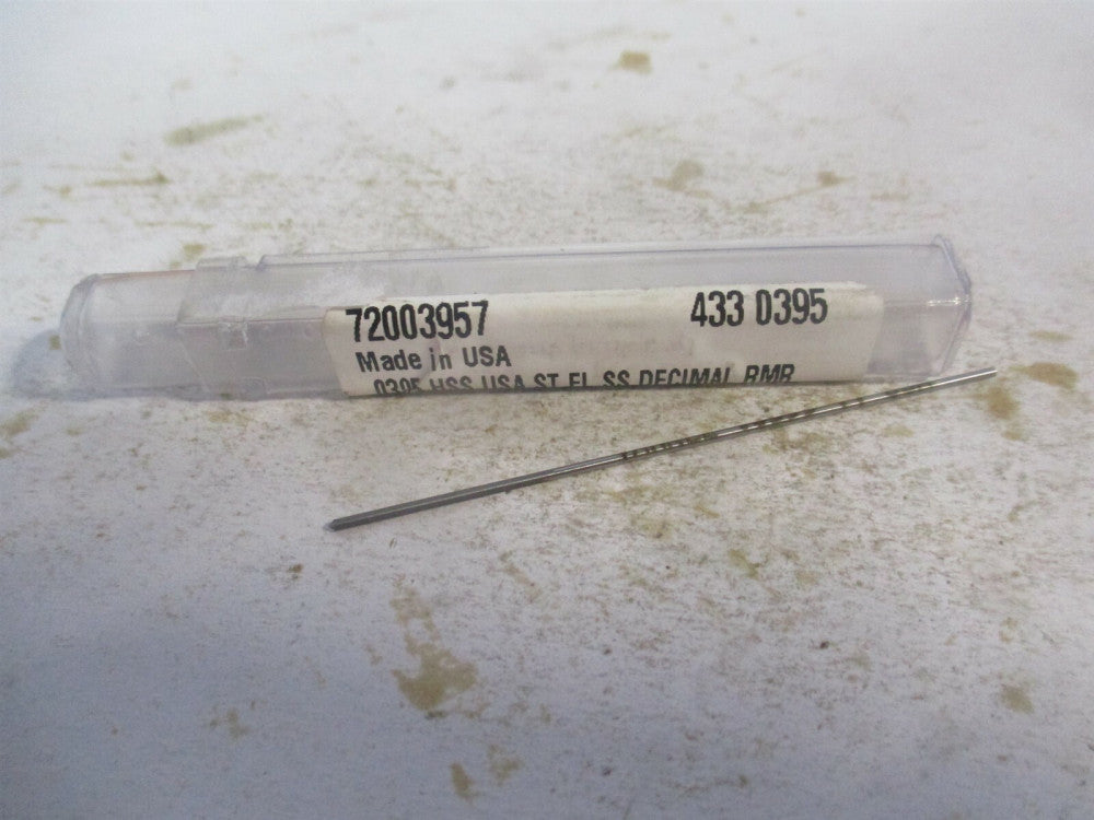 (433-0.0395) 0.0395" x 1/2" x 2-1/2" 4-Flute Straight Shank HSS Chucking Reamer