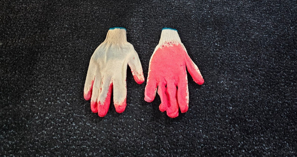 (QTY 100 PAIRS) Ace Safety Red Latex Dipped Rubber Palm Coated Working Gloves