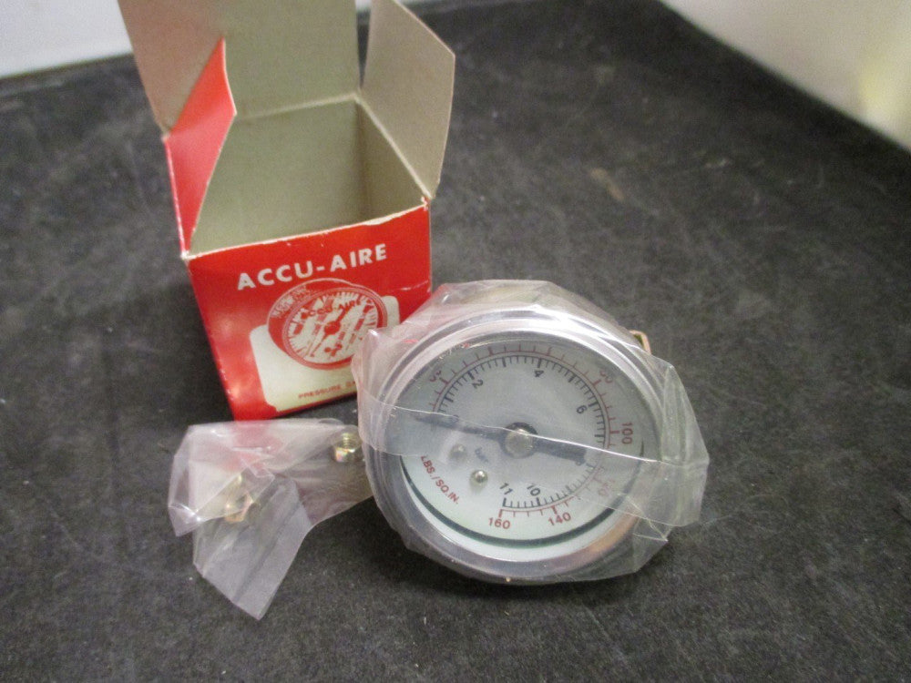 NEW Accu-Aire 20UB4-P160X Pressure Gauge 0-160 lbs/sq. inch, 0-11Bar