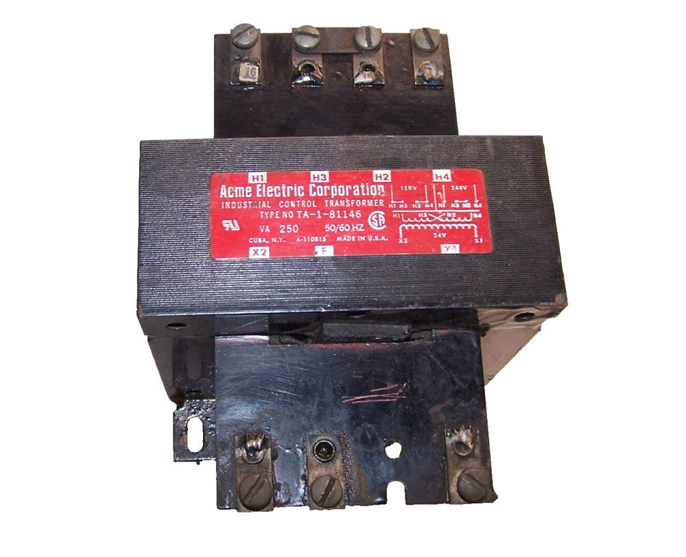 ACME ELECTRIC 250 VA CONTROL TRANSFORMER 120/240 HV 24 LV TA-1-81146