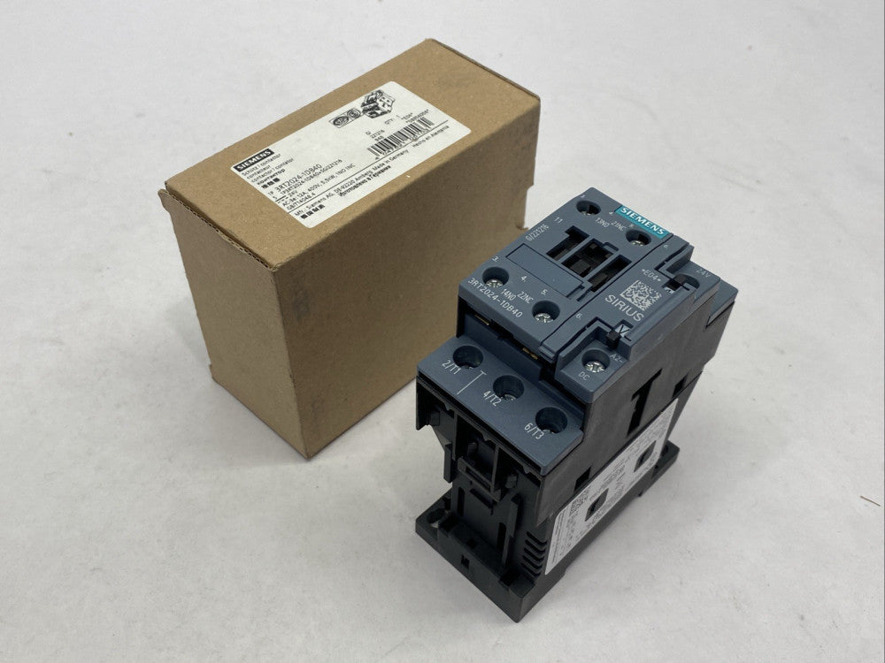 Siemens 3RT2024-1DB40 SIRIUS Power Contactor 3-Pole 12A 5.5kW 400V 24VDC