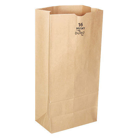 Duro Bag 70216 Grocery Bag,Brn,16" L,7-3/4"W,Pk400