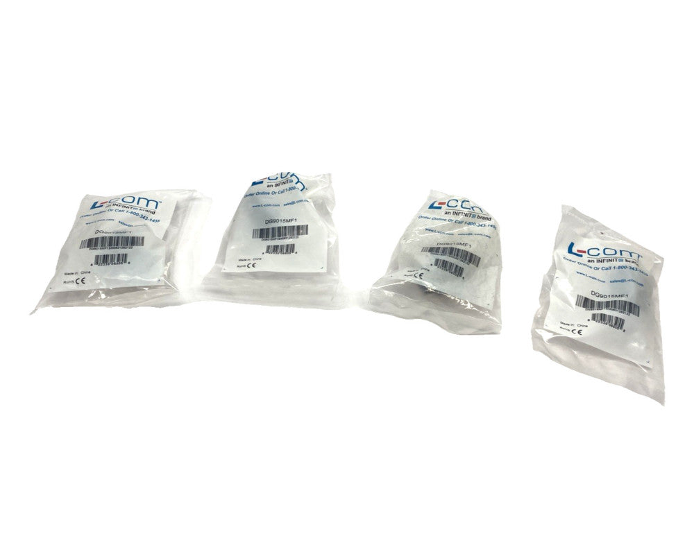 L-Com DG9015MF1 Low Profile Right Angle Adapter, DB15 Male To Female LOT OF 4