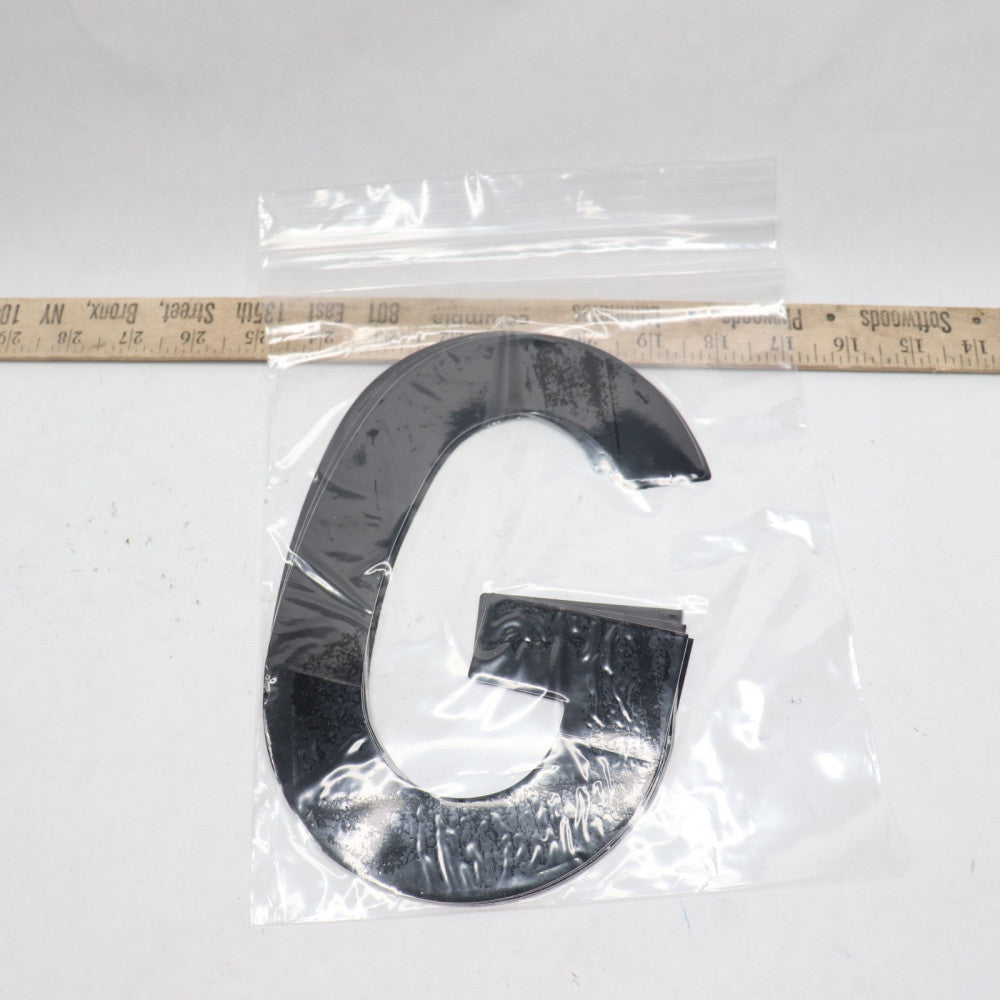 (10-Pk) Letter Label G Non-Reflective Gothic Die Cut Black 8"