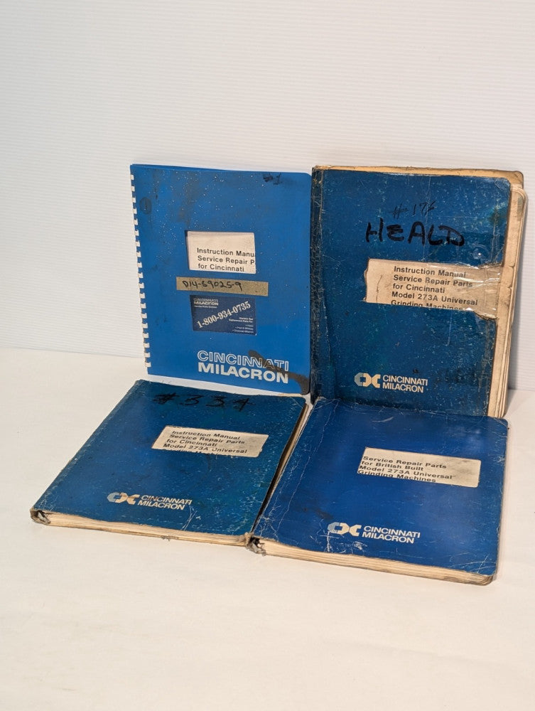 Lot of 4 Cincinnati Milacron 273A Universal Grinding Machine Manuals, as shown