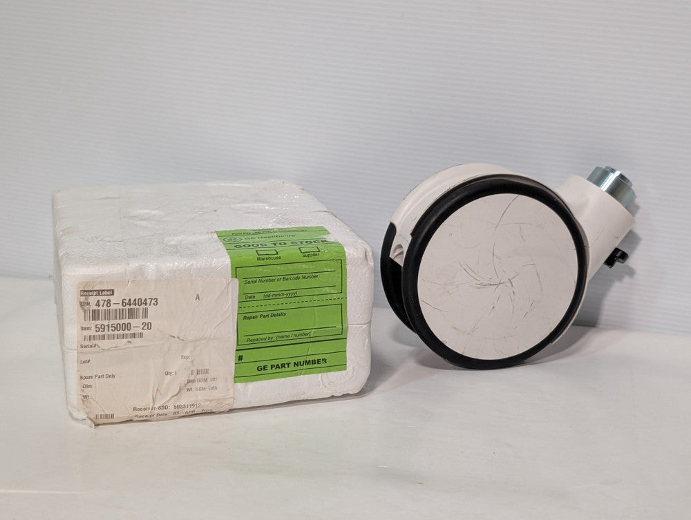 5915000-20 Rev 3 Spare 6" Central Locking White Caster for Hospital Bed, Medical