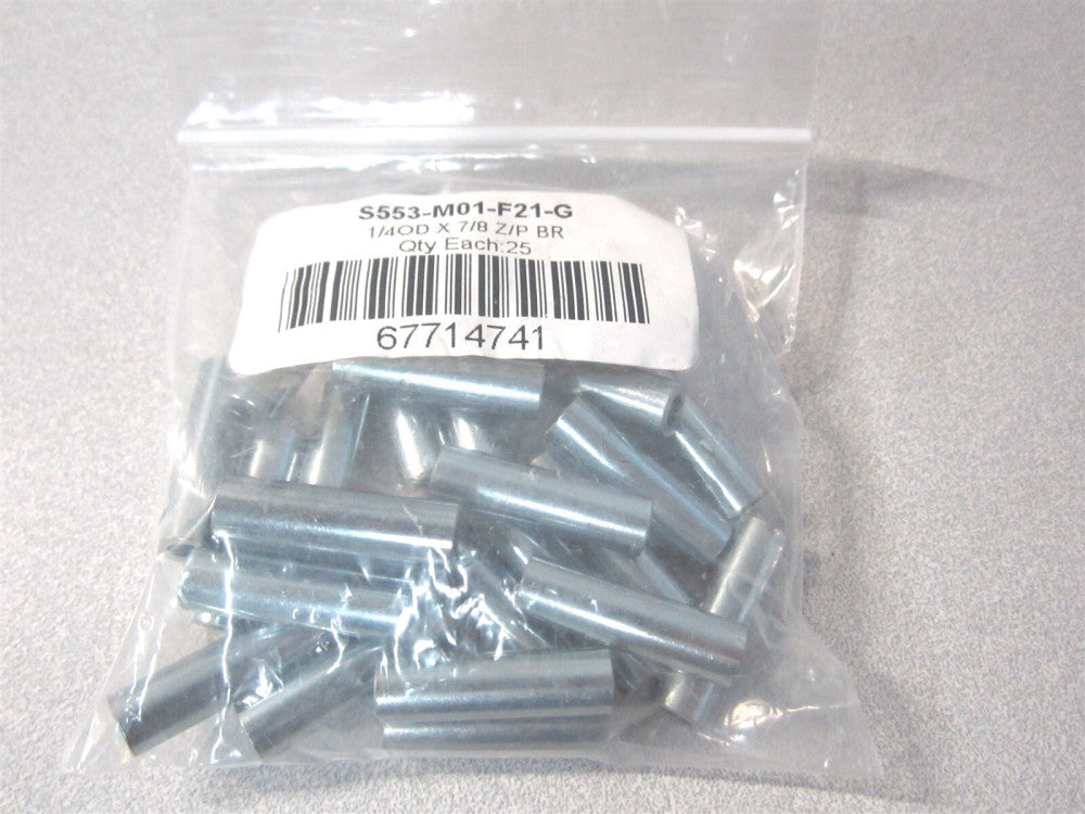 Electro (S553-M01-F21-G) 0.141"x1/4"x7/8" Round Circuit Board Spacer - Qty 25