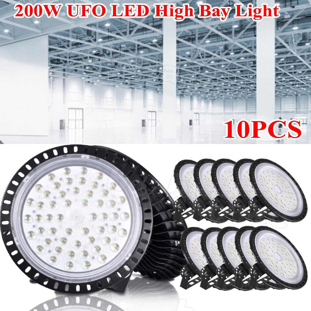 10x 200W UFO LED High Bay Light Shop Lights Warehouse Commercial Lighting Lamp