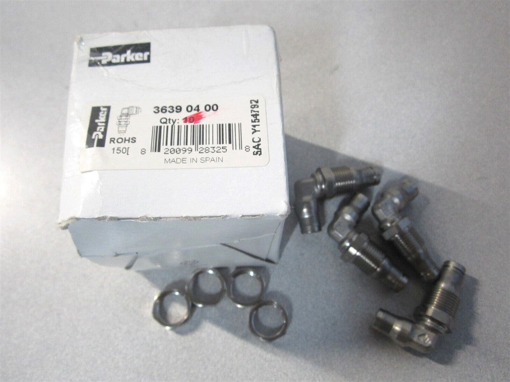 Parker (3639 04 00) 5/32" Push-to-Connect Elbow Tube x Tube Fitting - Pack of 4
