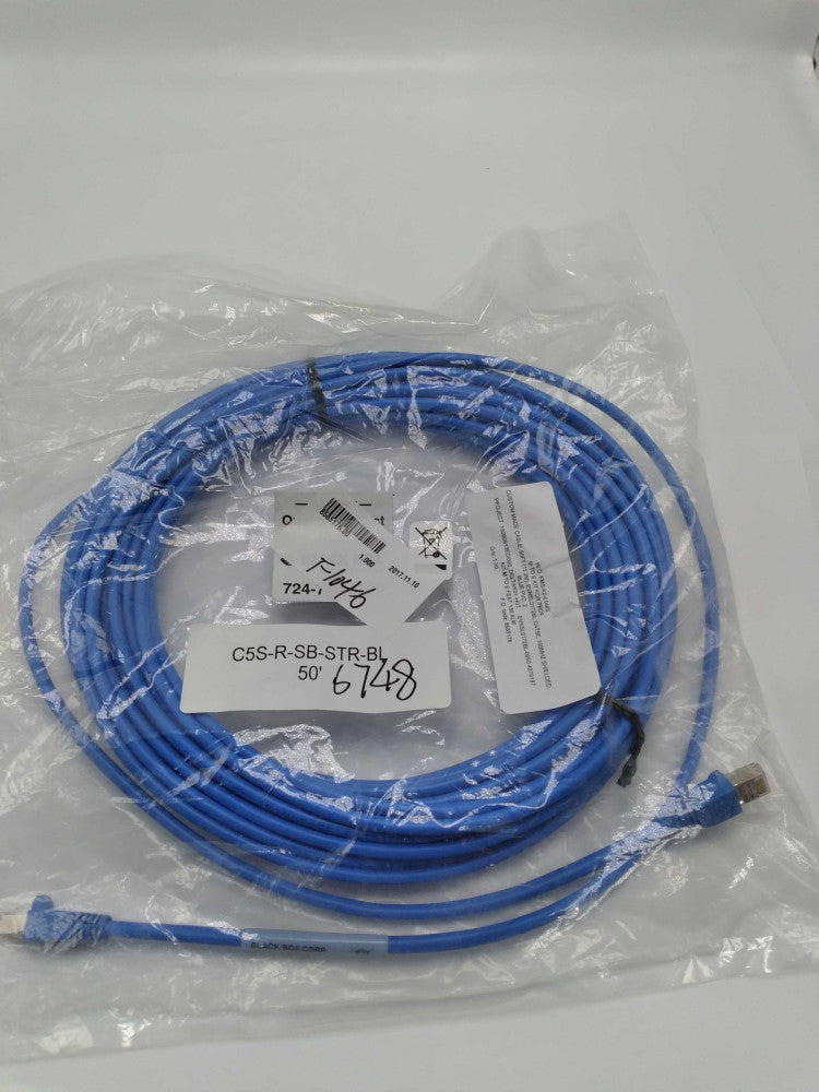 NEW Black Box C5S-R-SB-STR-BL Industrial Blue PVC Ethernet Cable 50'