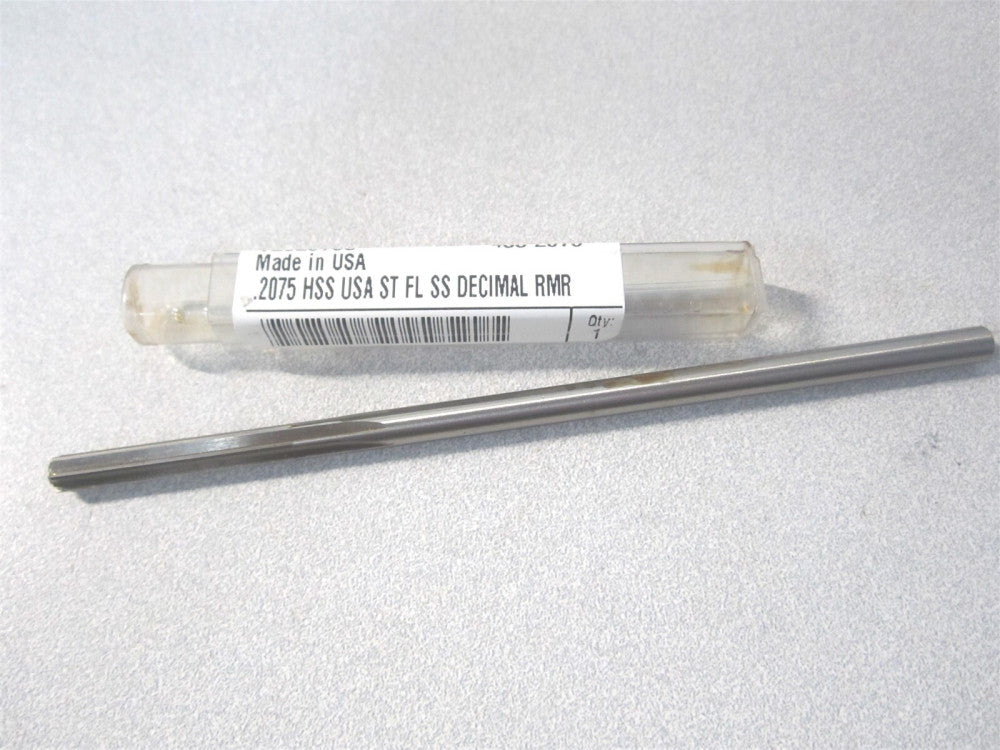 (72020753) 0.2075 x 1-1/4 x 5 HSS 6Fl Straight-Cylindrical Shank Chucking Reamer
