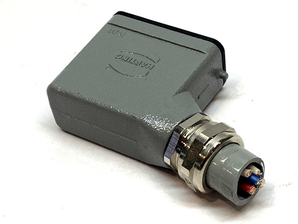 Harting Han 10B Side Entry Low Profile Hood w/ 09330102601 Insert Connector