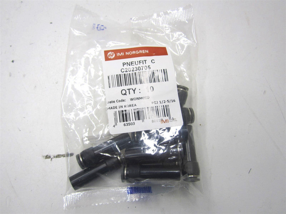 Norgren (C20230705) 5/16" 150 psi Push-to-Connect Tube x Stem Fitting - Qty 10