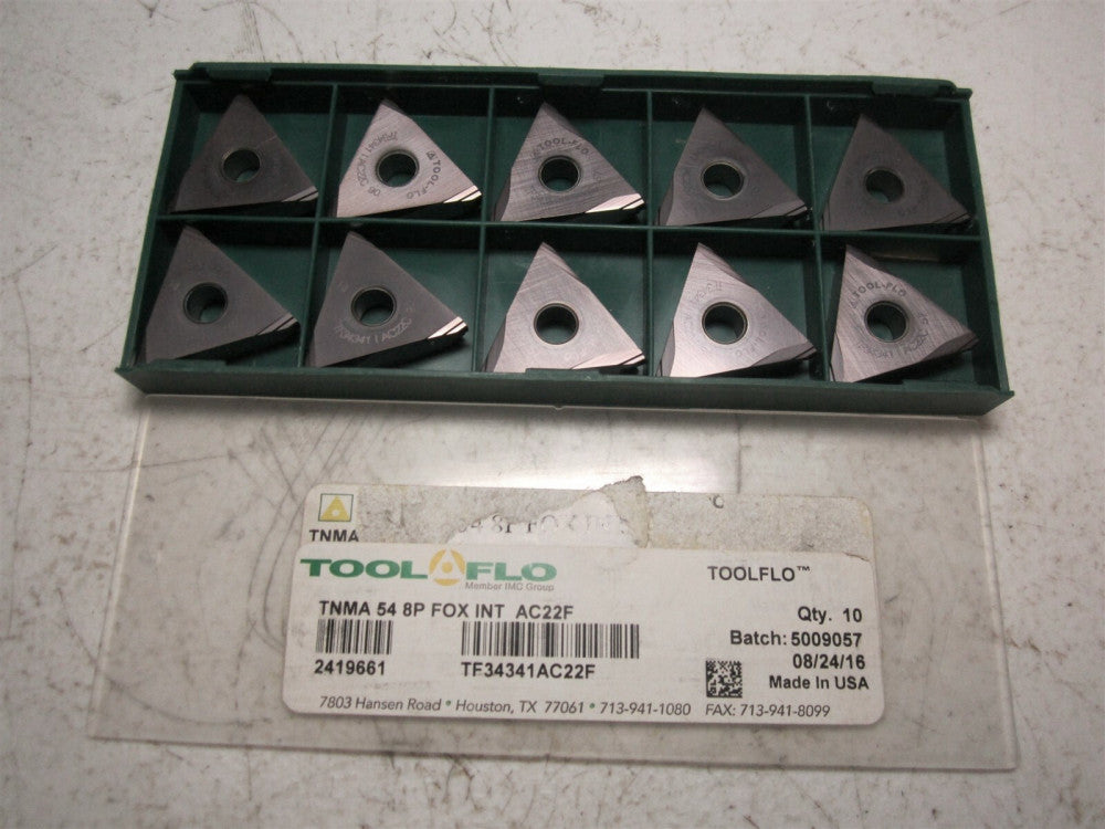 Tool-Flo (TF34341AC22F) TNMA 54 8P Fox Int AC22F Threading Insert - Pack of 10