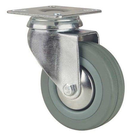 Zoro Select Tsed 075 Rn0d Plate Caster,Swivel,Rubber,3 In,154 Lb,D