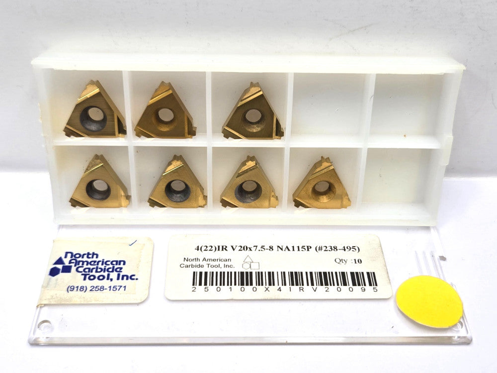 NORTH AMERICAN*4(22)IR V20x-7.5-8 NA115P*LAYDOWN THREADING INSERT****LOT OF 7