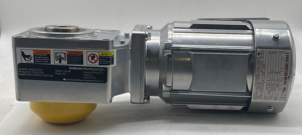Sumitomo TC-FX Gearmotor 1/4HP W/RNYMS02-1220C-20 Gearbox Ratio 20:1