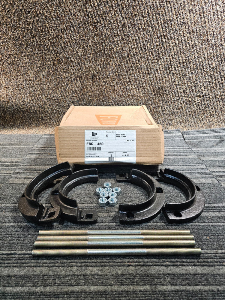 The Ford Meter Box FBC-450 4 in. Bell Joint Leak Clamp Ductile Iron, Low Alloy