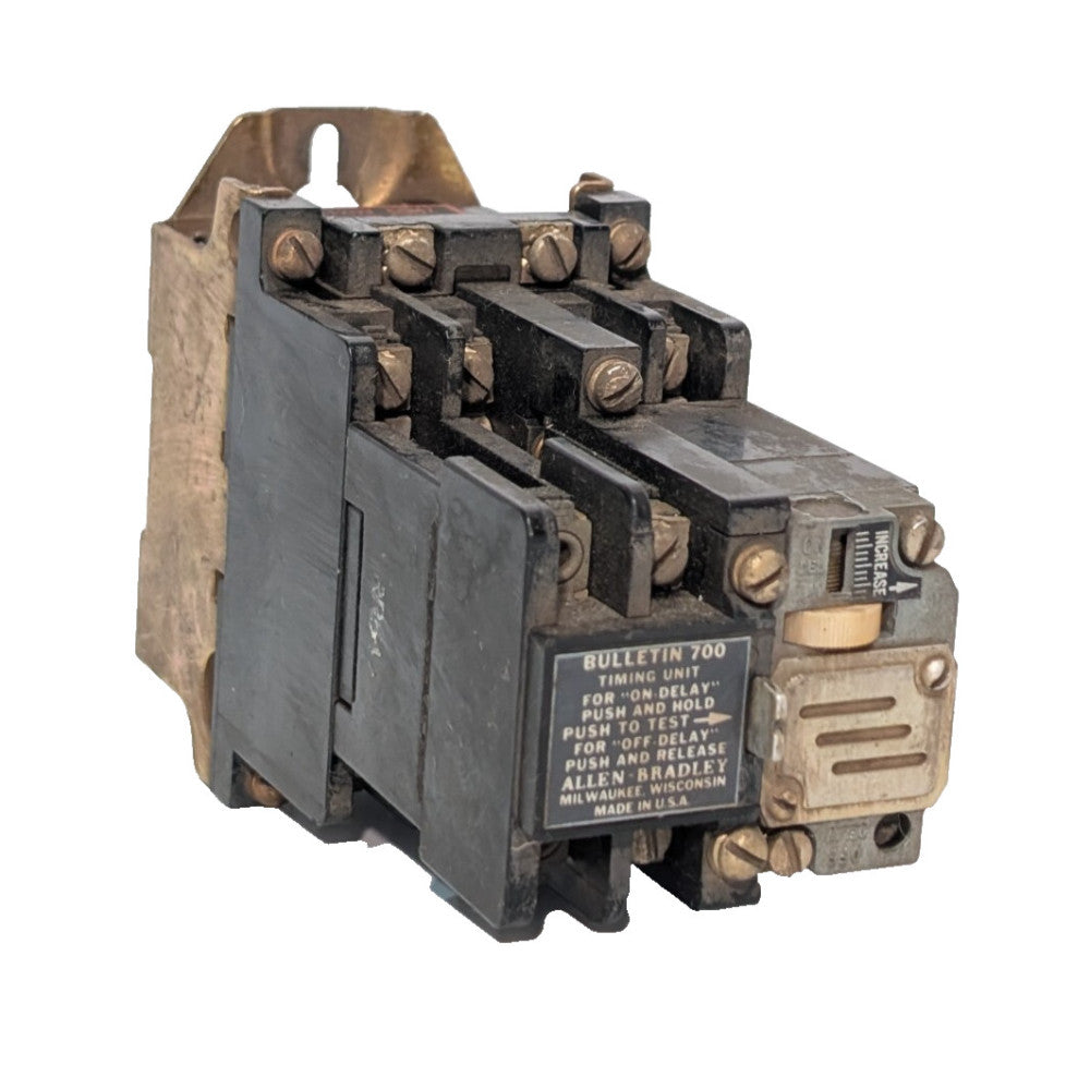 Allen Bradley Bulletin 700 Timing Unit, Delay Module, 120V Coil, Made in USA