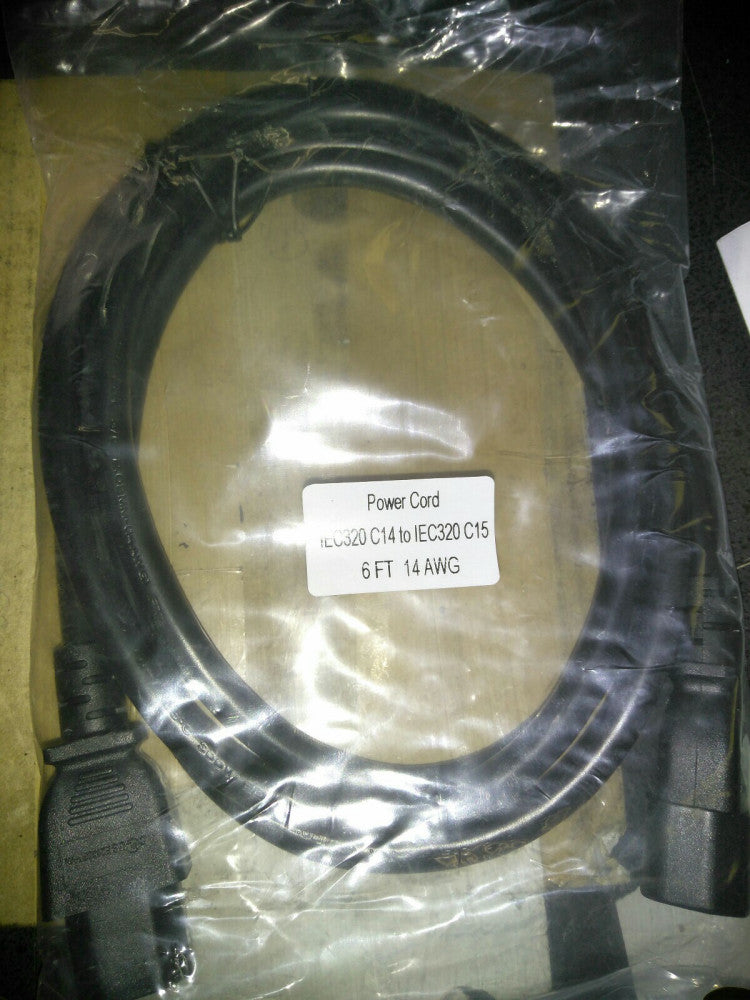 NEW IEC320 Power Cord, C14 to C15 - 6 ft, 15A/250V, 14 AWG