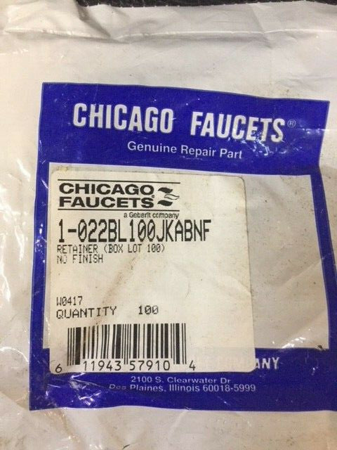 (100 Pack) CHICAGO FAUCETS 1-022BL100JKABNF Cartridge Retainer