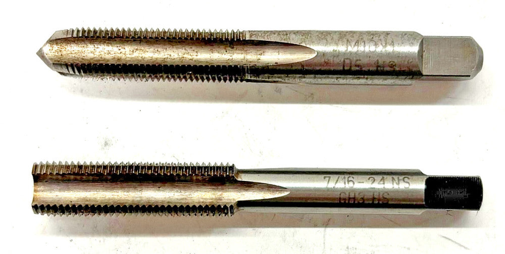 PLUG HAND TAP LOT OF 2 M10X1 D5HS 7/16-24NS GH3 HS POLAND OAL 3-1/8" 3" THREAD