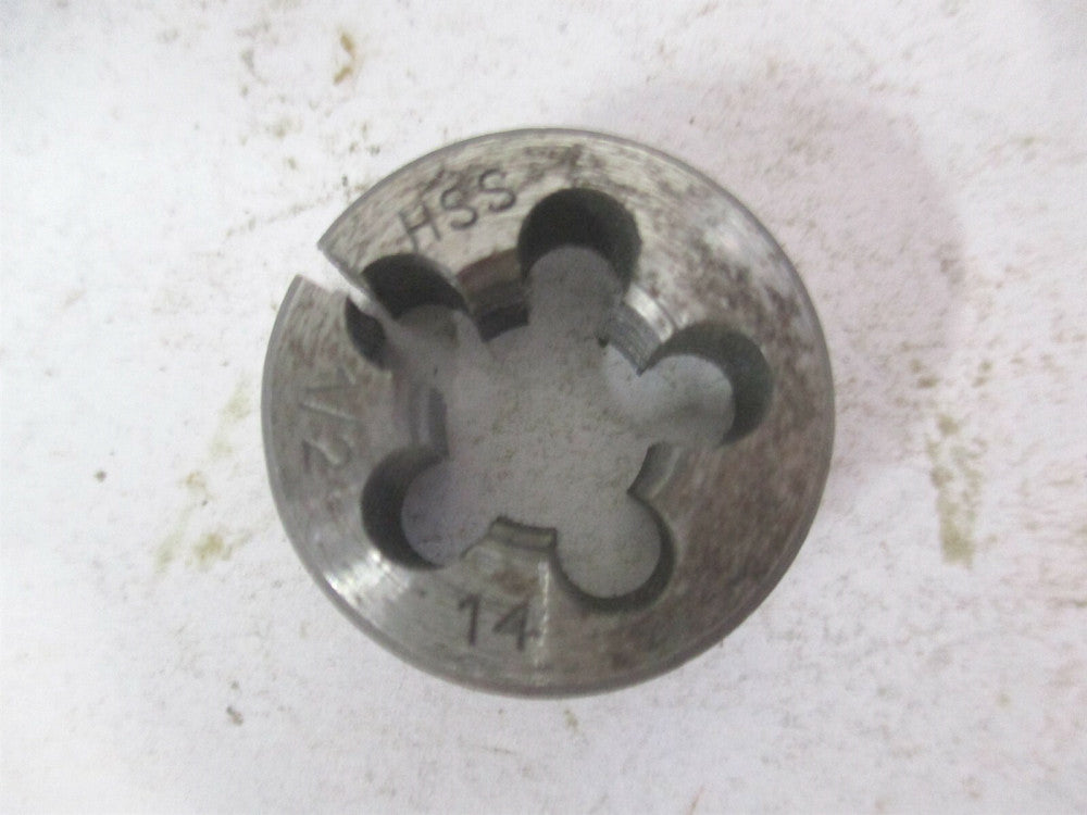 1/2"-14 High Speed Steel Round Adjustable Screw Die