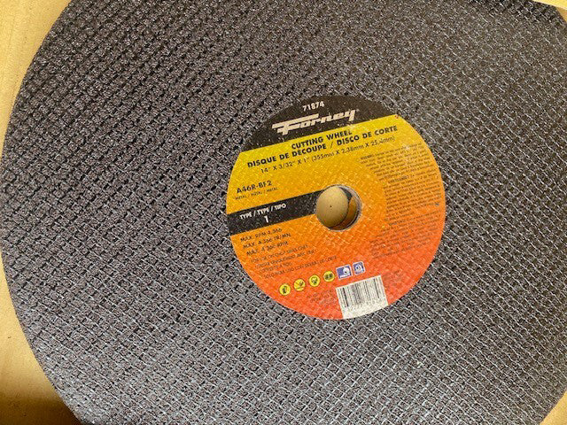 (10 PACK) Forney 71874 Cutting Wheel, Metal, Type 1, 14 in x 3/32 in x 1 in