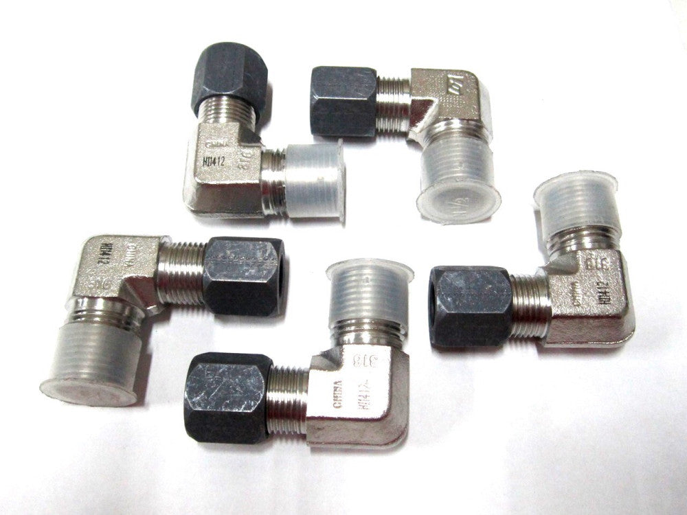 Brennan (C2501-08-08-SS) 1/2 x 1/2 Stainless Rigid 90° Elbow Adapter - Lot of 5