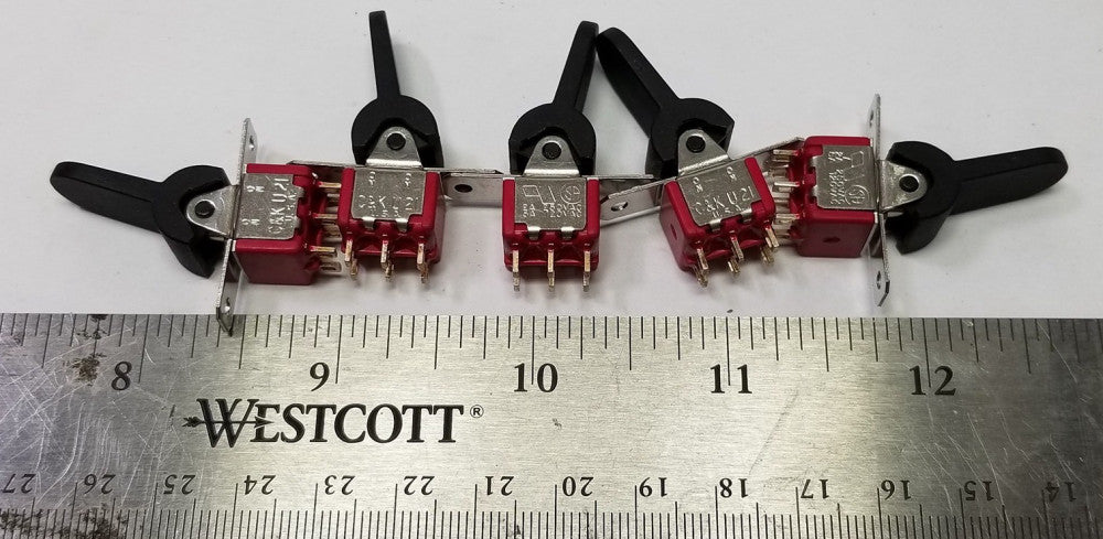 (5PCS)C&K DPST MINI TOGGLE SWITCHES ROCKER U21