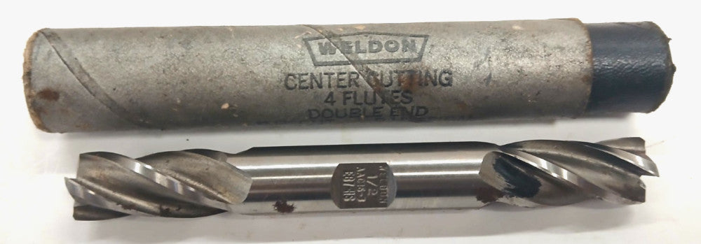WELDON DOUBLE ENEDED END MILL 1/2" DIA 1/2" SHANK 4 FLUTES HS R.H. CUT ACC 16-3