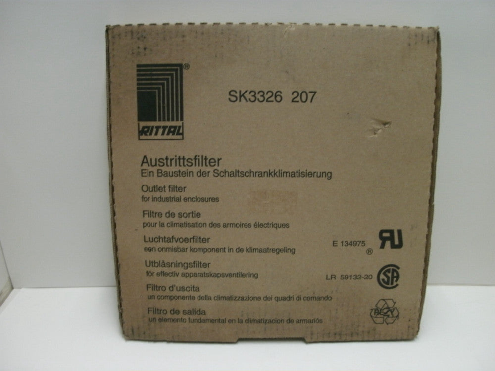 RITTAL SK3326 207 OUTLET FILTER 12.7" H 12.7" W 1.18" D REPLACED BY 3243200 NIB
