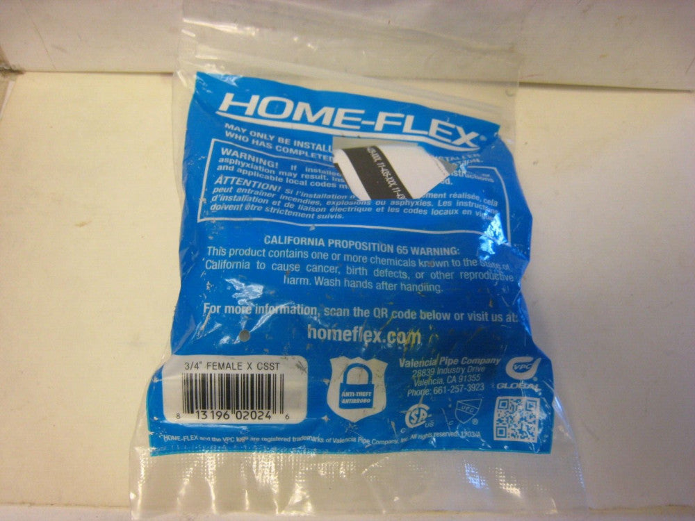 Home-Flex Female Adapter Brass 3/4 in. CSST x 3/4 in. FIPT - New