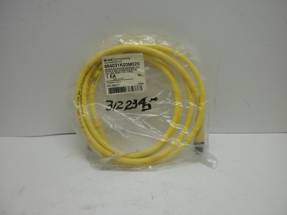 BRAD CONNECTIVITY 884031K03020 CORDSET MICRO-CHANGE 4-POLE MALE/FEMALE NIB