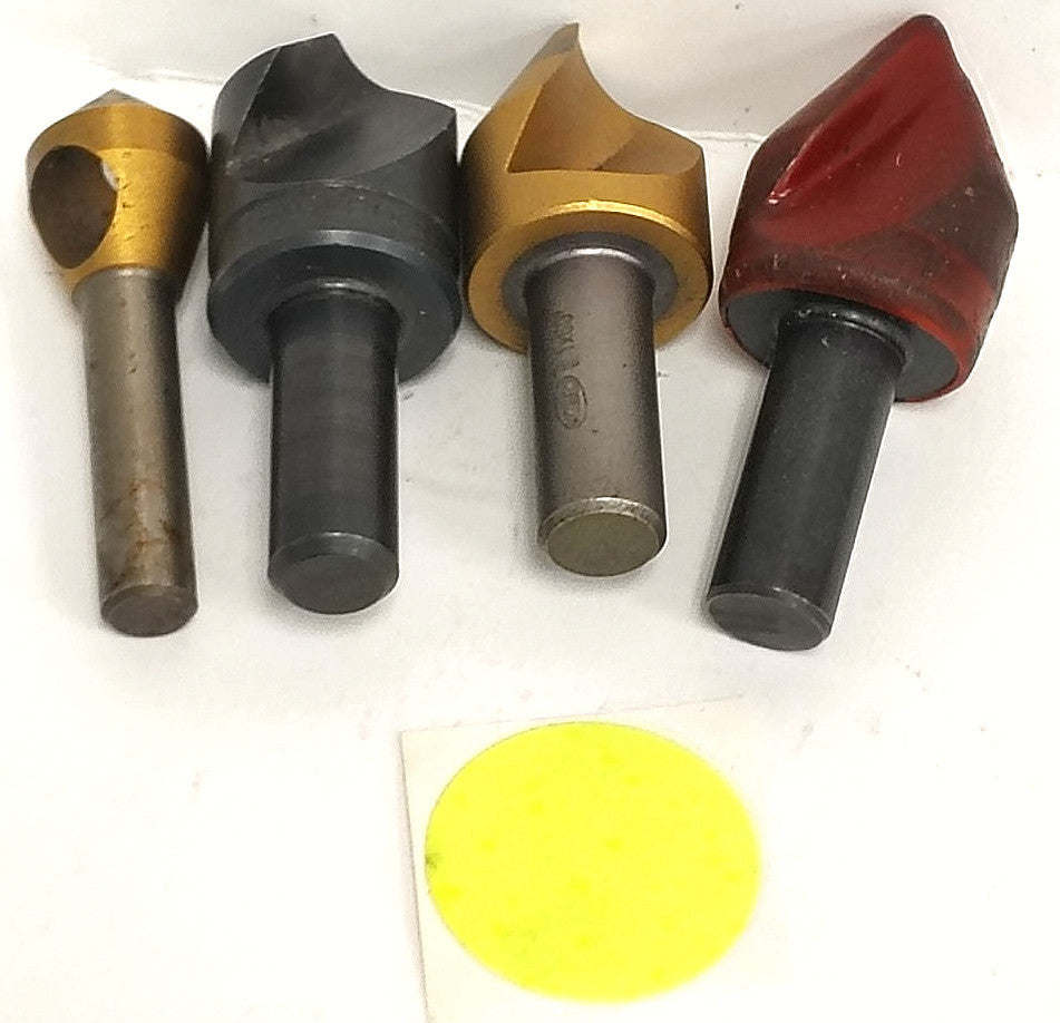 ASSORTED LOT 2 FLUTE COUNTERSINK DRILL BITS 1" & 3/4" ***LOT OF 4****