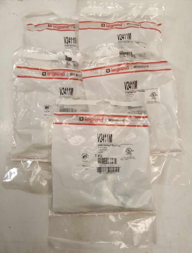 Wiremold V2411M 2400 Series Raceway Flat Elbow (Lot Of 5) Ivory
