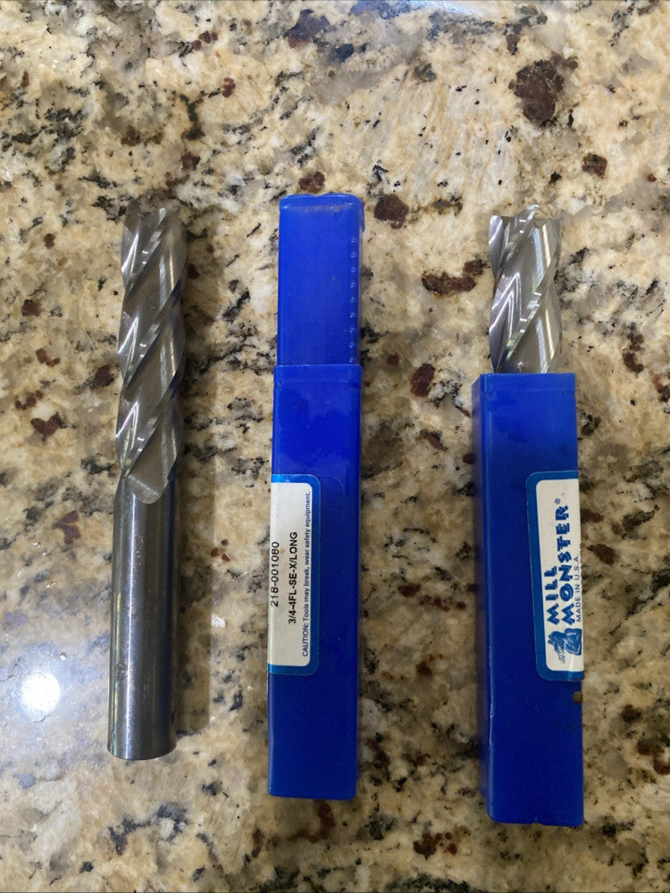 3/4x6 Four Flute Solid Carbide Extra Long Endmills USA Made