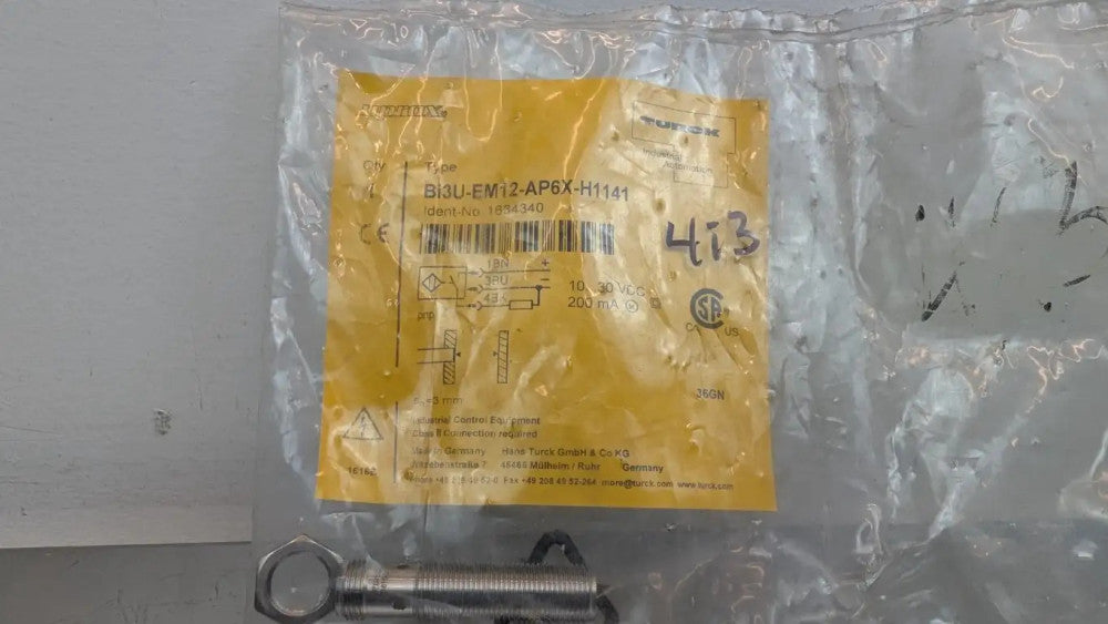 Turck Bi3U-EM12-AP6X-H1141 Inductive Sensor 1634340 3mm 10-30VDC 200mA