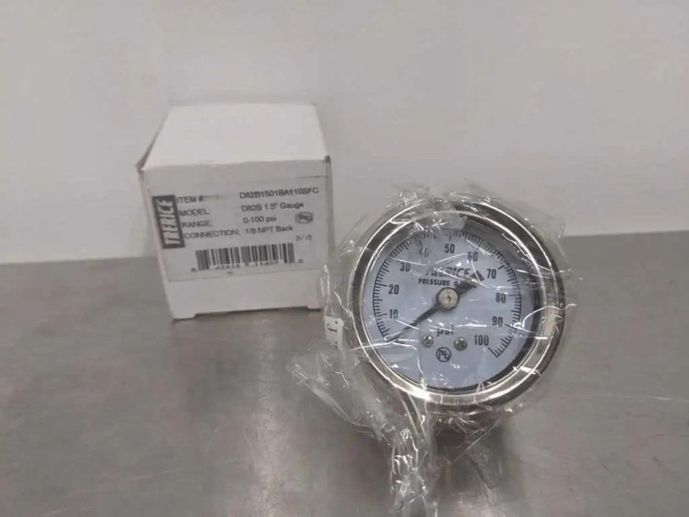 Trerice D82B 1.5" Gauge 0-100 PSI 1/8" NPT D82B1501BA110SFC